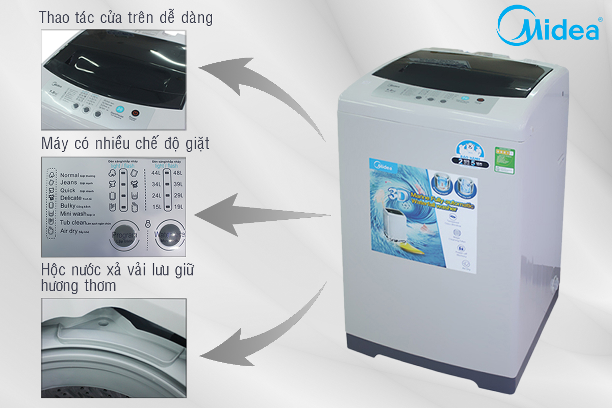 Máy giặt lồng đứng Midea MAN-9507