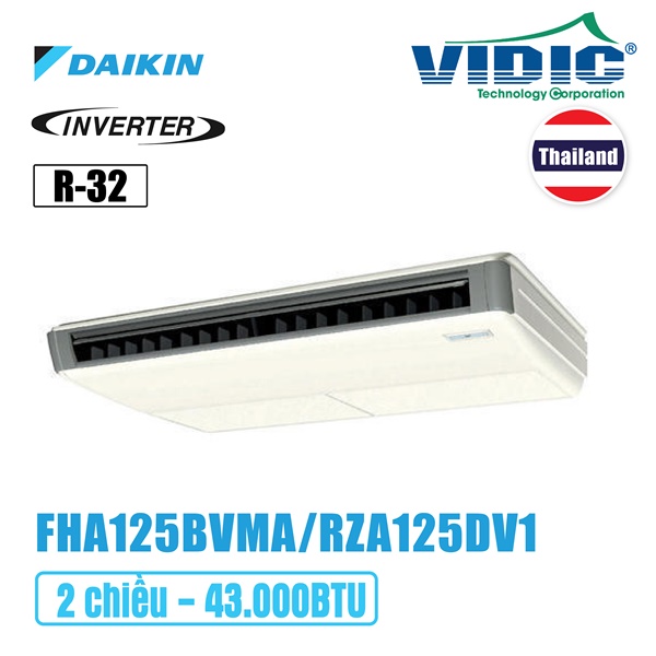 Điều hoà áp trần Daikin Inverter 2 chiều 1 pha 43000BTU FHA125BVMA khiển xa