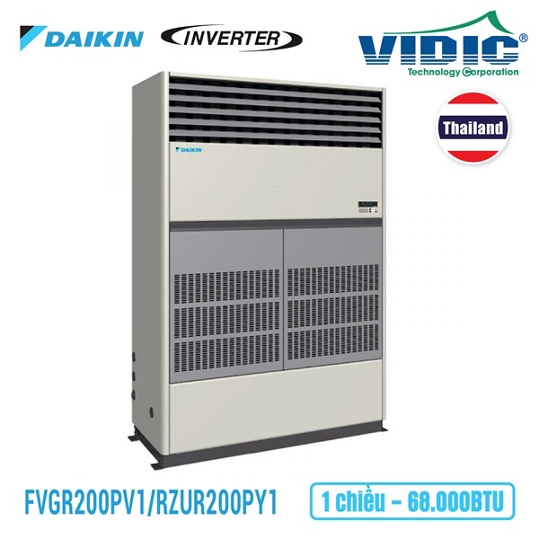 Điều hoà Packaged Daikin tủ đứng thổi trực tiếp 68000BTU FVGR200PV1, 1 chiều Inverter